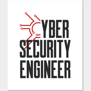 Cyber Security Engineer Red Circuits Posters and Art